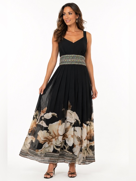 Signature by Robbie Bee Dresses & Skirts - NWT Signature by Robbie Bee Black Floral Sequin Maxi Dress Size 10